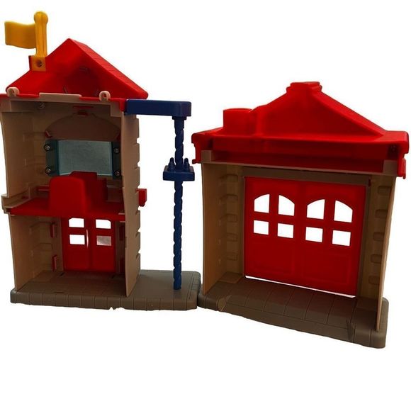 Hap-P-Kid Fire Dept Fire Rescue Truck Lights Sounds English Spanish 4 Piece Set - Picture 3 of 6